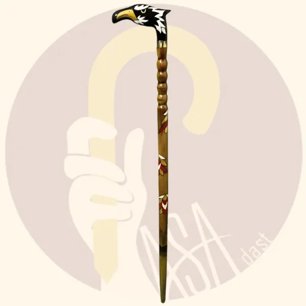 Wooden Cane with Eagle Head - Image 3