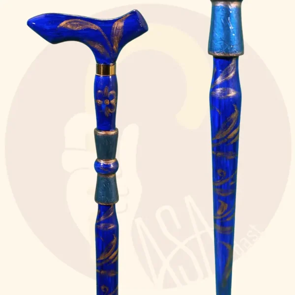 Blue Orchid Wooden Cane