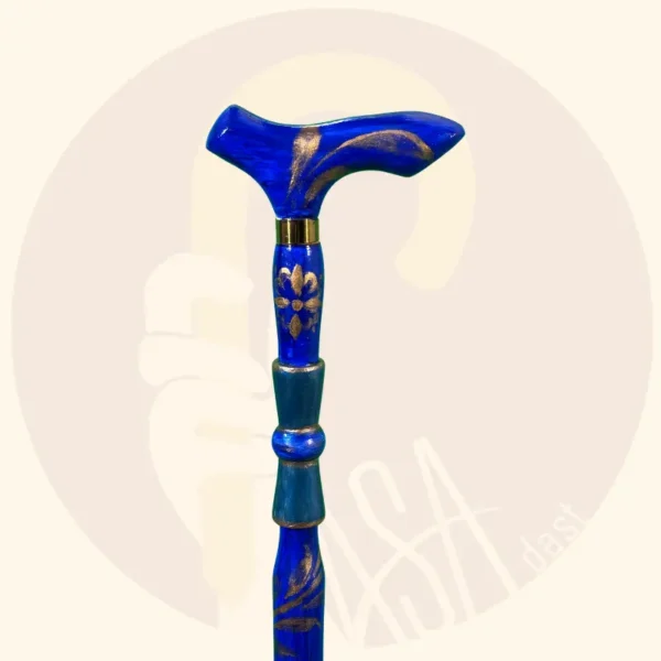 Blue Orchid Wooden Cane - Image 2