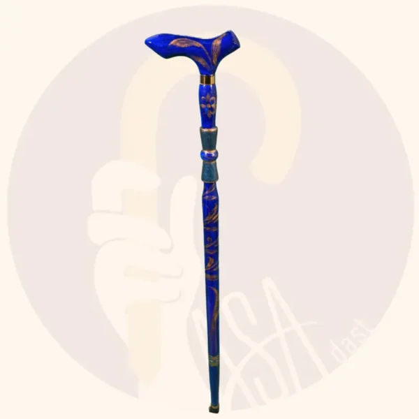 Blue Orchid Wooden Cane - Image 5